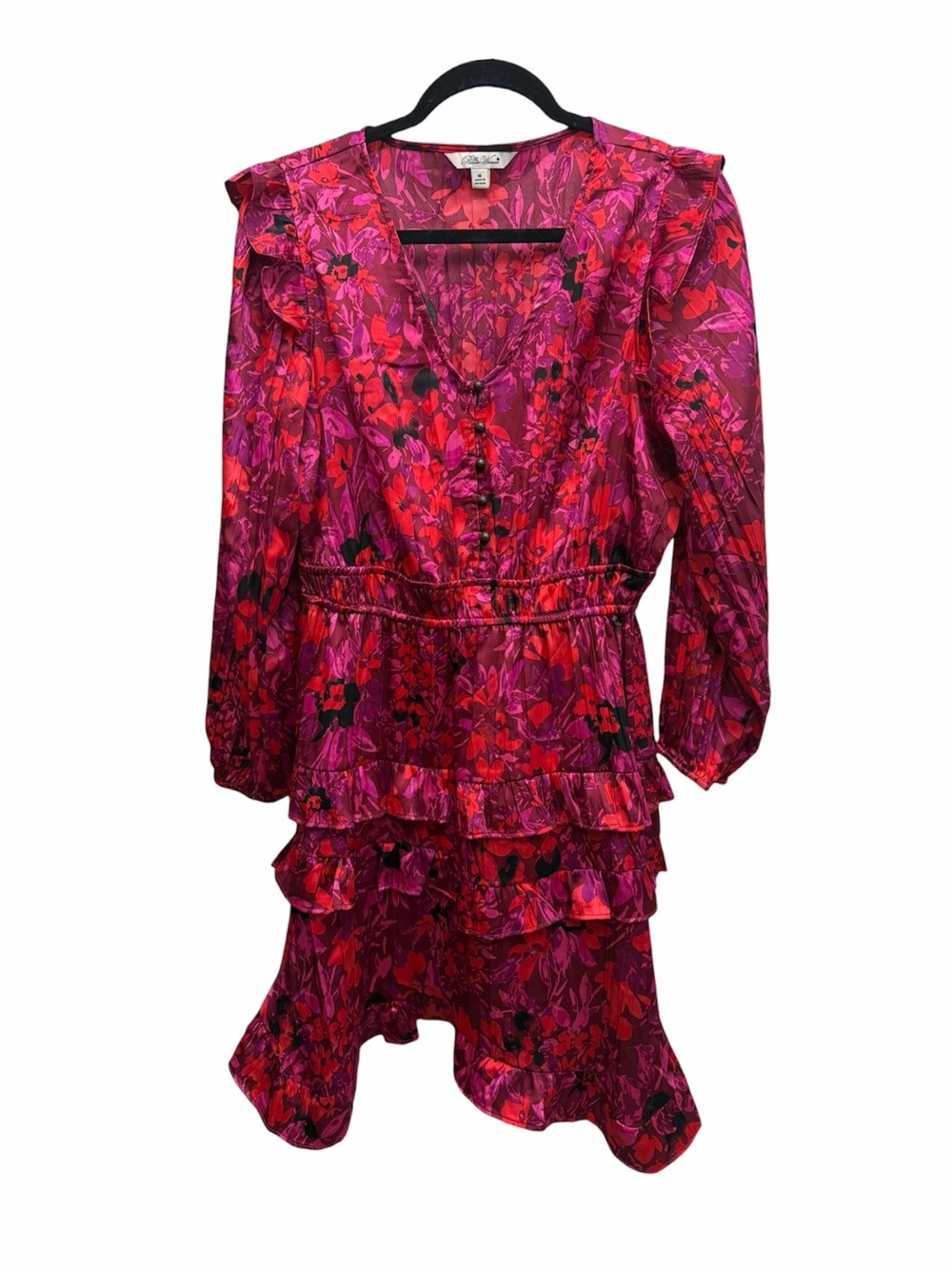 Pioneer Women Pink Floral Ruffle Mini Dress